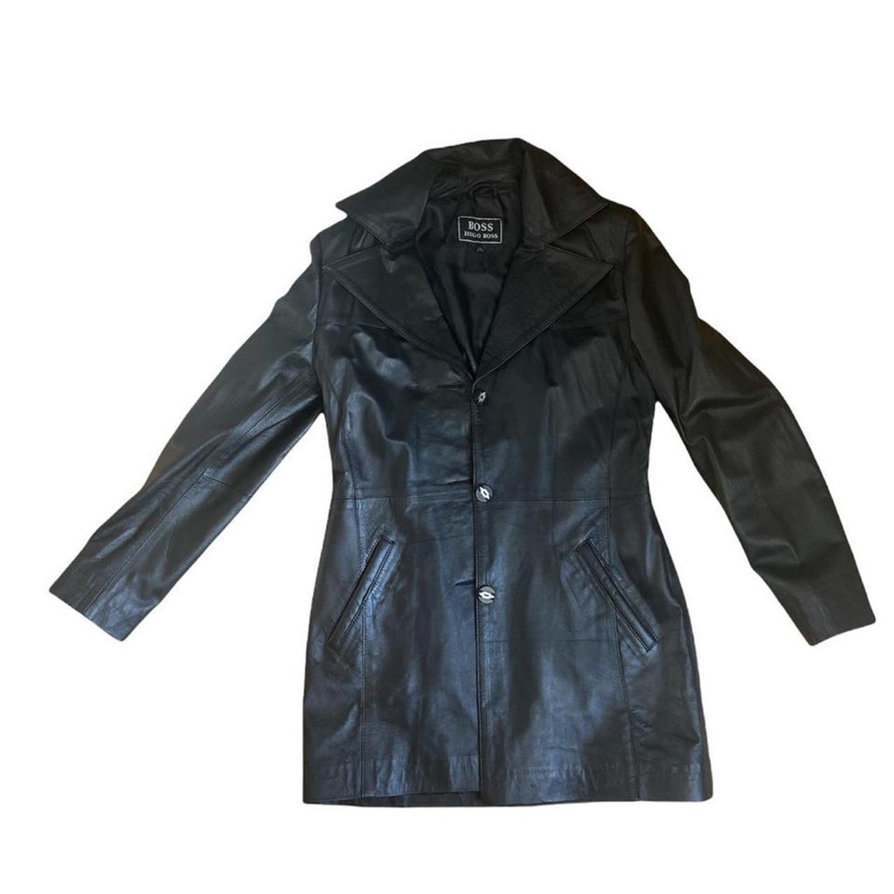 Vintage Hugo Boss Black Leather Jacket
